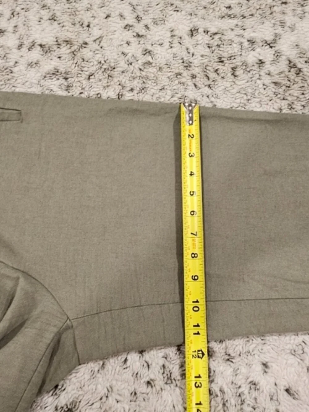 Zara SZ M Olive Green Linen Blend Wide Straight Leg Pants Hip Pockets